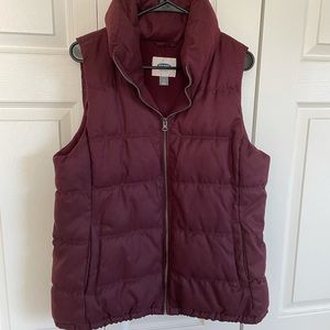 Old Navy Maroon Puffer Vest